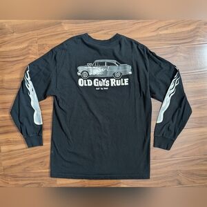 L.L. Bean Black Long Sleeve Tee with Car Graphic